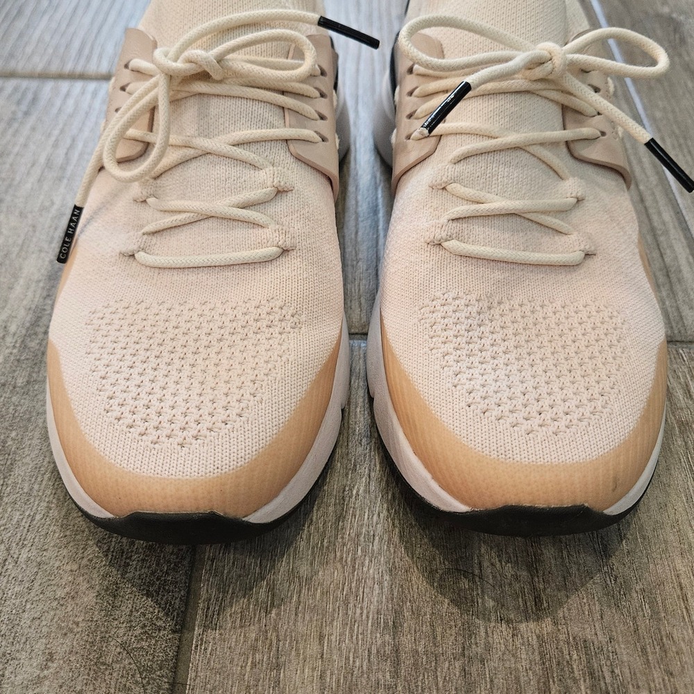 Cole Haan Zerogrand Overtake Sneaker Womens 8B Beige Pink Knit Athletic Shoes - Picture 3 of 8